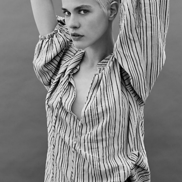 Free People Rhythm of the Night Striped Tunic Top - Picture 4 of 8